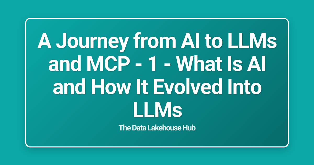 A Journey from AI to LLMs and MCP - 1 - What Is AI and How It Evolved Into LLMs